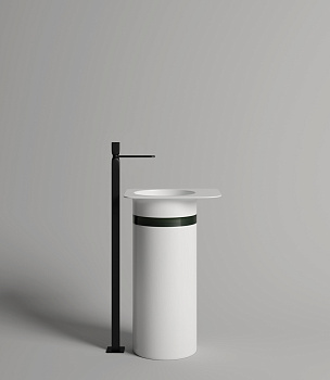 Раковина из искусственного камня S-Stone Salini NINFEA 110521M 50х40 напольная цвет белый без отверстий под смеситель